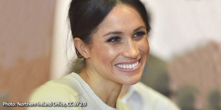 Meghan Markle, Duchess of Sussex, smiling
