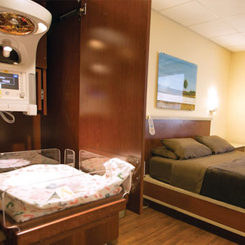 A natural childbirth room at Miami Valley Hospital in Dayton, Ohio